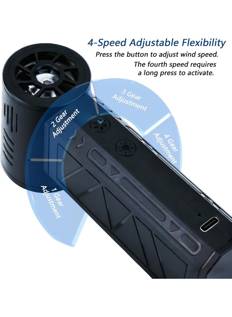 KVLA Cordless Handheld Powerful Blower, Electronic Air Blower, Cordless Leaf Blower, Air Blower Jet Fan LED Turbo Blower Turbo Violent Brushless Fan Outdoor Portable Mini Handheld Dryer - Image 5